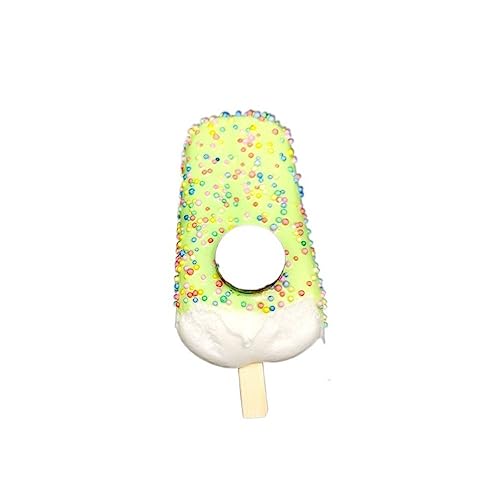 Artificial Ice Cream Realistic Simulation Food Popsicle Model Replica Fake Ice Cream for Home Shops Staging Decor Display Props(with Magnet,Green) - color: Green, size: With Magnet