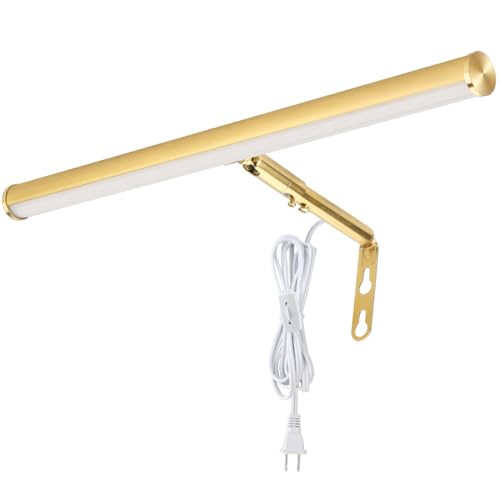 LED Picture Lights for Paintings Plug in, Adjustable Art Light Gallery Wall Light for Display Art Work, 16inch 6W 3000K Warm White, Gold Finish CRI80+ - color: Gold, size: 16 inch