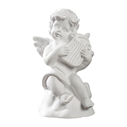 Mini Nordic Resin Roman Column, Greek Sculptural Angel Display, Photo Props, Candle Holder, Sketching Art Teaching Tools (Angel (Lyre) - 6cm) - color: Angel (Lyre) - 6cm