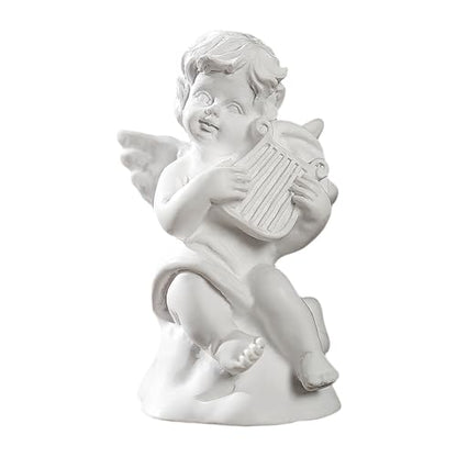 Mini Nordic Resin Roman Column, Greek Sculptural Angel Display, Photo Props, Candle Holder, Sketching Art Teaching Tools (Angel (Lyre) - 6cm) - color: Angel (Lyre) - 6cm