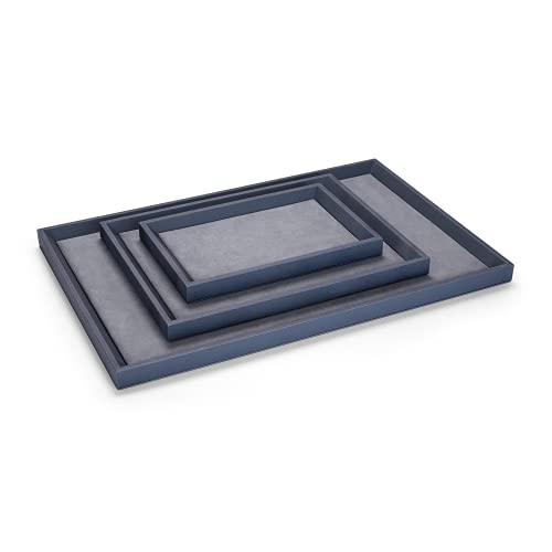 Oirlv Premium Leather Flat Jewelry Tray Jewelry Display Organizer Plate,Catchall Tray, Nightstand or Dresser Organizer(Large) - size: Large