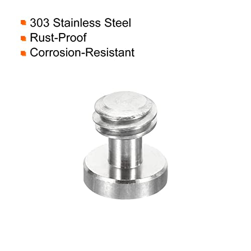 PATIKIL 3/8"-16 Thread 13mm Length Camera Quick Release Screw Tripod Screw, 5 Pack Stainless Steel Hex Slot Screws for DSLR Camera Rig Accessories, Silver - size: 13mm