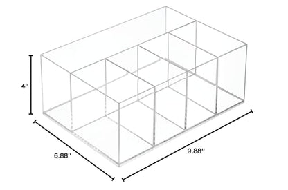 iDesign 5-Section Divided Vanity Organizer for Cosmetic Storage - Clear - size: (Pack of 1)