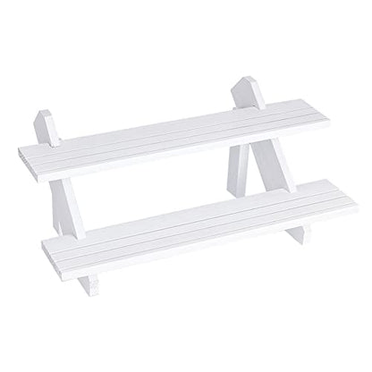 NBEADS 2-Tier Retail Earring Display Riser, White Earring Ring Holder Detachable Wood Retail Jewelry Card Display Stand with Groove for Crafts Jewelry Storage Display Collection, 15.3x7.17x6.5 - color: 2-Tier White