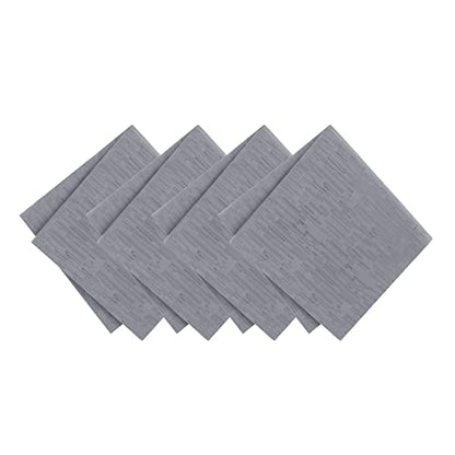 Elrene Home Fashions Continental Solid Texture Water and Stain Resistant Fabric Dining Napkins, Set of 4, 17"x17", Gray - color: Grey, size: 17" x 17" (Set of 4)