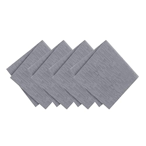 Elrene Home Fashions Continental Solid Texture Water and Stain Resistant Fabric Dining Napkins, Set of 4, 17"x17", Gray - color: Grey, size: 17" x 17" (Set of 4)