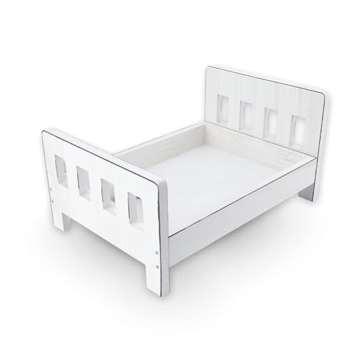 DICOSMETIC 1Pc Newborn Photography Props Bed Polyethylene Rustic Mini Bed 11.02x15.16x2.05 Inch White Vintage Baby Photoshoot Props Posing Photography Accessories - color: White