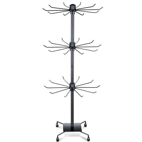 3 Tier Spinner Display Rack Retail Display Stand Metal Rotating Display Rack for Jewelry Keyring Socking HatsToys