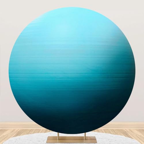 Diameter 4ft Galaxy Stars Uranus Round Backdrop Cover Cosmic Outer Space Photography Background Solar System Planet Backgrounds for Kids Birthday Party Decor Adults Portrait Photo Booth Props - color: Uranus, size: 4x4ft-polyester