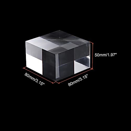 PATIKIL 3"x3"x2" Jewelry Display Riser, Polished Acrylic Cube Display Stand Block Collection Showcase Ring Holder Square, Clear - size: 3" x 3" x 2"