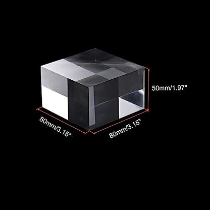 PATIKIL 3"x3"x2" Jewelry Display Riser, Polished Acrylic Cube Display Stand Block Collection Showcase Ring Holder Square, Clear - size: 3" x 3" x 2"