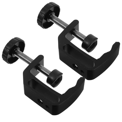 Unomor 2pcs Heavy Duty Aluminum C-clamps for Desktop Table Mounting, Small Size Workholding Clips for Woodworking, Photography Accessories, and Desk Fixing