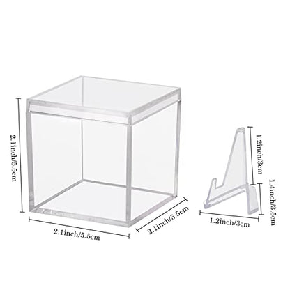 3 Pack Championship Ring Display Case Clear Acrylic Display Case Mini Football Baseball Softball Ring Holder Display Box Single Coin Stand 1 Slot Ring Hole Storage Box for Sports Fans, 2.16 Inch - size: 3 Pack