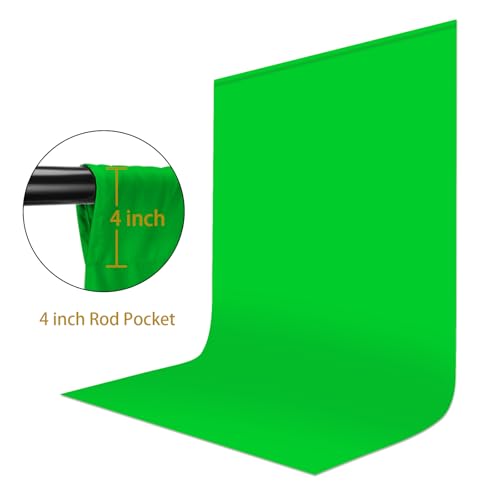 UTEBIT Green Screen Backdrop, 6x9 ft Photography Chroma Key Greenscreen Background Sheet for Background Removal, Thick Polyester Fabric Cloth Sheet for Photoshoot Video, Live Streaming (Backdrop Only) - size: 6x9.2ft