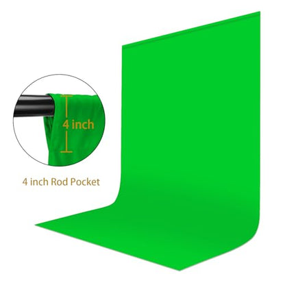 UTEBIT Green Screen Backdrop, 6x9 ft Photography Chroma Key Greenscreen Background Sheet for Background Removal, Thick Polyester Fabric Cloth Sheet for Photoshoot Video, Live Streaming (Backdrop Only) - size: 6x9.2ft