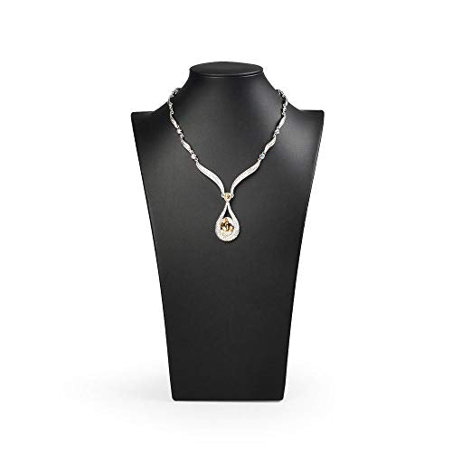 Oirlv Leather Necklace Display Stand Black Jewelry Mannequin H13.2inch - size: H13.39"