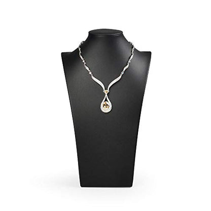 Oirlv Leather Necklace Display Stand Black Jewelry Mannequin H13.2inch - size: H13.39"