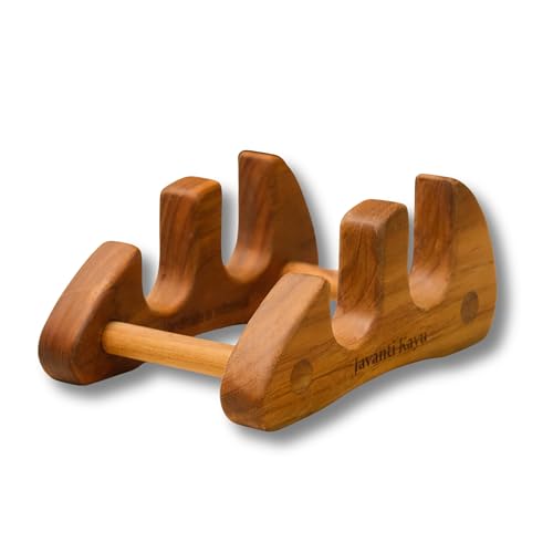 Chopping Board Stand – Teak Wood – Premium Handmade Holder Organizer for Boards, Drying Rack, Single or Dual Slot, Fits Thick Boards, Air-Dry Base (2 Slots (1.3 in Thickness)) - style: 2 Slots - 1.3" Thick Each