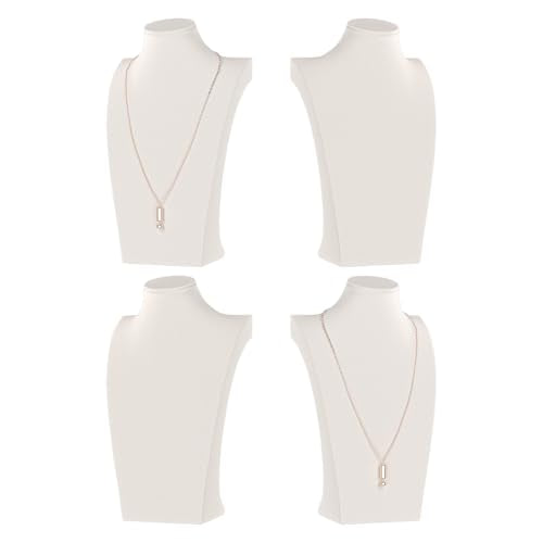 Necklace Bust Display Stand, Necklace Holder, Pendant Chain Necklace Organizer for Women (Beige Velvet, S 4PCS) - color: Beige Velvet, size: 9.4" Height (4pc)