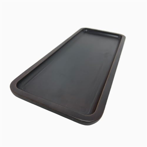 Wood Vanity Tray, Bathroom Counter Solid Walnut Organizer, Toilet Tank Top Wooden Serving Plate for Dinner Tea Coffee (Natural Walnut Color, 14 x 5.9 inch) - color: Natural Walnut Color, size: 14" x 5.9" x 0.8"