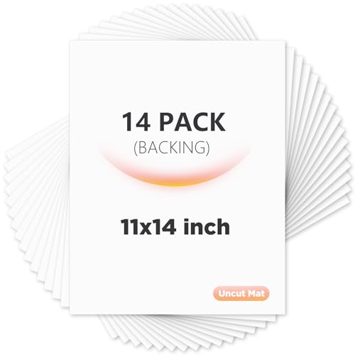 Egofine 14 Pack Mat Board, 11x14 Backing Board, Acid Free White Uncut Mat Board for Photos, Pictures, Frames, Artworks and Paints - color: White-11"x14" Pack of 14 Uncut Mat Board