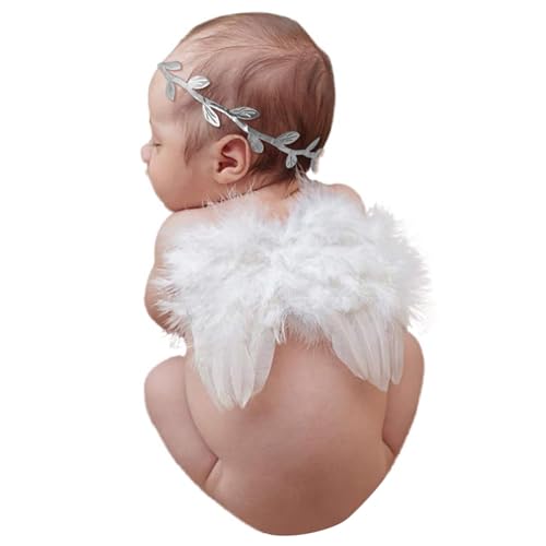 BLUETOP Cute Newborn Photography Outfits Boys Girls Baby Costume Set - style: 07 White Baby Angel Wings