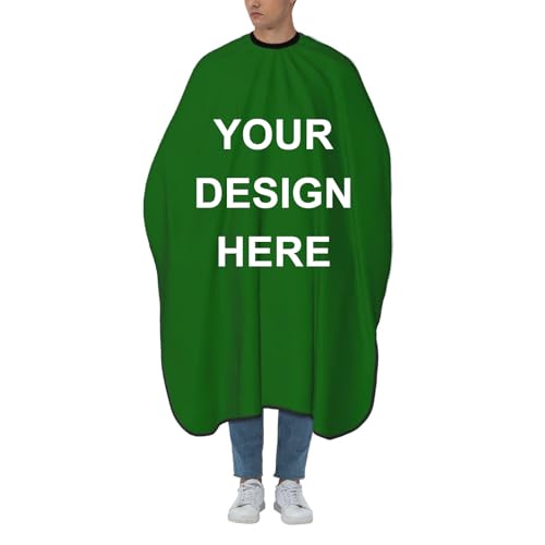 Custom Barber Cape Unisex Salon Hair Cutting Capes Add Your Image Logo Haircut Kit Personalized Stylist Tool - color: Dark Green