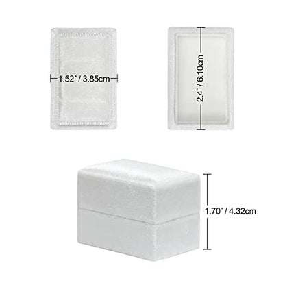 Rectangle 3 Slots Italian Velvet Jewelry Box Engagement Wedding Photo Ring Box Keepsake Box Triple Ring Gift Box (White) - color: White