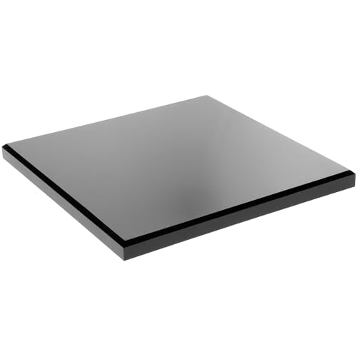 Plymor Black Acrylic Square Beveled Display Base, 10" W x 10" D x 0.75" H - size: 10" x 10" x 0.75"