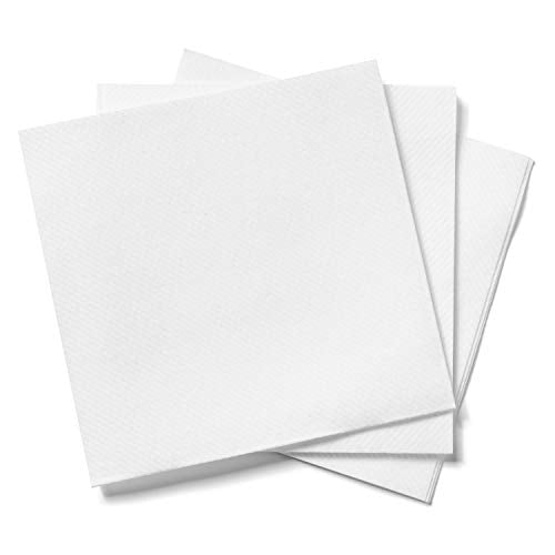 AMERICAN HOMESTEAD White Cocktail Napkins - Premium 4.75"x4.75" Disposable Linen-Like Beverage Napkins - Bulk Square Party Bar Serviettes for Weddings, Parties, Events, and Everyday Use - 600 Count - color: White, size: 4.75 x 4.75/600 Count