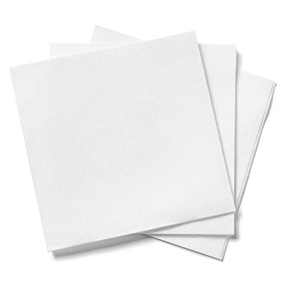 AMERICAN HOMESTEAD White Cocktail Napkins - Premium 4.75"x4.75" Disposable Linen-Like Beverage Napkins - Bulk Square Party Bar Serviettes for Weddings, Parties, Events, and Everyday Use - 600 Count - color: White, size: 4.75 x 4.75/600 Count