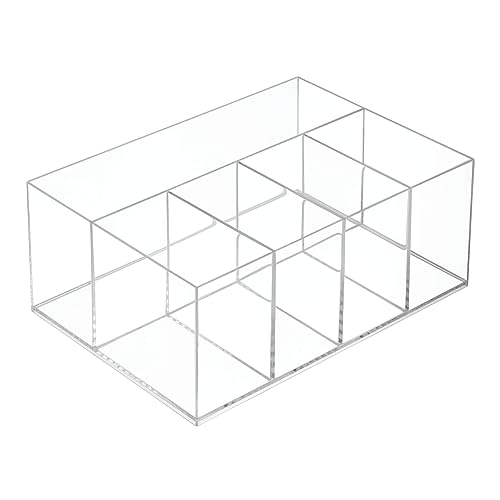 iDesign 5-Section Divided Vanity Organizer for Cosmetic Storage - Clear - size: (Pack of 1)