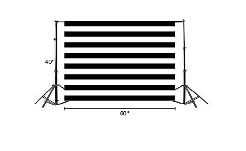 AOFOTO 5x3ft Black and White Striped Pattern Wallpaper Photography Backdrop Streak Textured Background Birthday Party Decoration Photo Studio Props Baby Shower Banner Kid Newborn Back Drape Wallpaper - size: 5x3ft