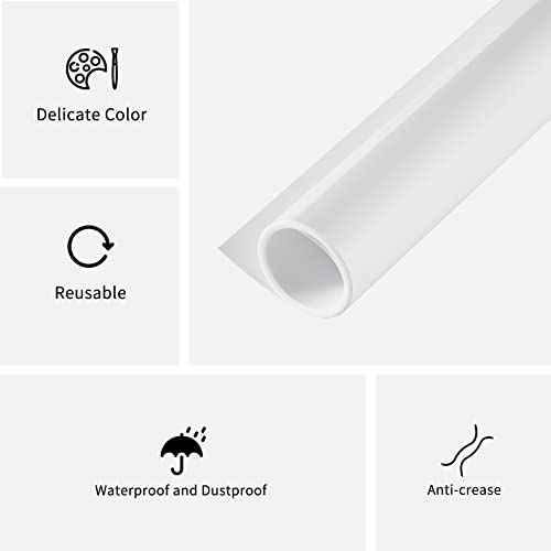Meking 47.25X78.74 Inch PVC Backdrop Matte&Smooth PVC Background White Background Backdrop Paper for Product Video Photography Photo Studio - color: 47.25x78.74in White