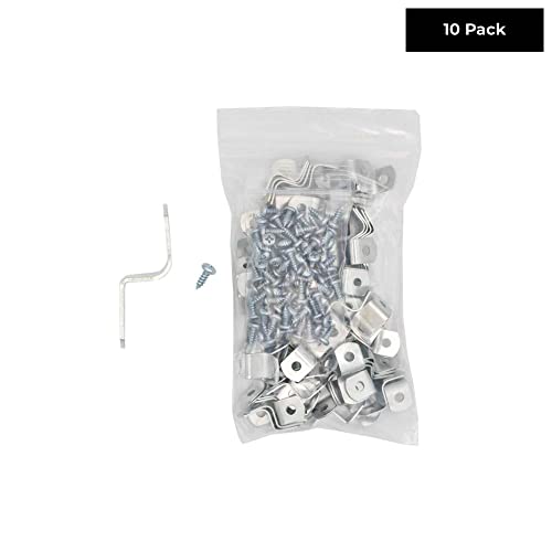 1/2" Depth Flat Offset Mounting Canvas Clips for Picture Framing Pack of 10 Plus #6 X 3/8" Pan-Head Screws Included - color: 10, size: 1/2 Inch