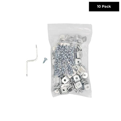 1/2" Depth Flat Offset Mounting Canvas Clips for Picture Framing Pack of 10 Plus #6 X 3/8" Pan-Head Screws Included - color: 10, size: 1/2 Inch
