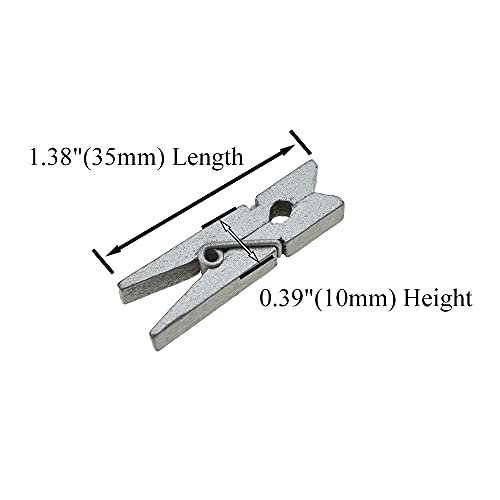 HAHIYO Silver Wooden Clothes Pins Clothespins Small Do NOT Fall Apart 1.38 inches Length 50 Pack Sturdy Strong Springs No Rust No Discoloration for Laundry Bathroom DIY Craft Photos Food Opened Bags - size: Silver 1.38 inches 50 Pack