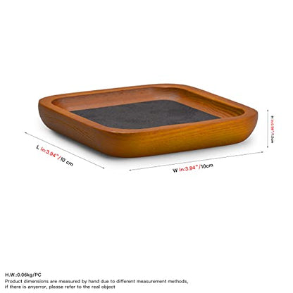 Solid Wood Jewelry Display Flat Tray for Rings Earrings Necklace Bracelet, Jewelry Photograph Display(Grey,S) - color: Grey, size: 10 * 10 * 1.5cm