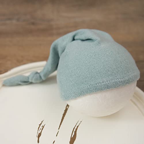 Zeroest Newborn Photography Wraps with Hat Baby Photo Outfit Girl Stretch Blanket Infant Boy Props for Baby Photo Shoot - color: Green
