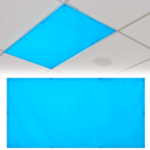 Patelai 4 x 2 Feet Fabric Fluorescent Light Cover for Ceiling Classroom Magnetic Cubicle Shade with 10 Magnets Fluorescent Light Filters for School Home Office Drop Lamp Decor(Solid Color) - style: Solid Color