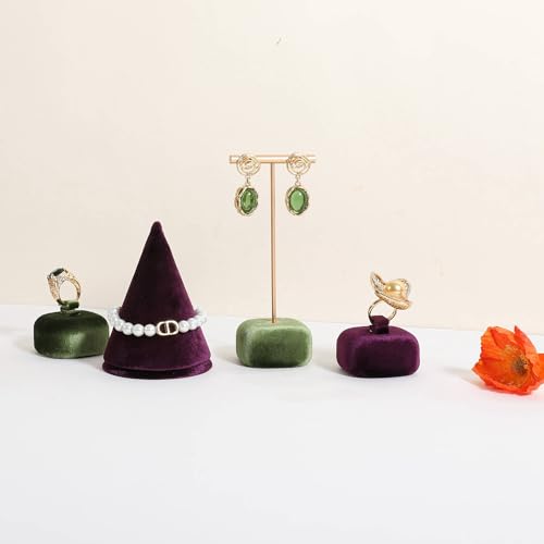 Cute Single Ring Holder for selling, Velvet Ring Display Stand for Jewelry Show, Jewelry Storage Display【Purple】 - color: Purple