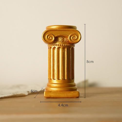 Mini Nordic Resin Roman Column, Greek Sculptural Angel Display, Photo Props, Candle Holder, Sketching Art Teaching Tools (Ionic A (Gold) - 8cm) - color: Ionic a (Gold) - 8cm