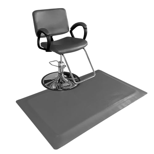 Rhino Mats, Rhino Hide Salon Mat, Non-Slip Standing Cushioned Comfort Anti-Fatigue Mat for Salon, Barbershop, or Spa (Gray, Rectangle 3' x 3.5' x 1/2") - color: Gray Rectangle, size: 3' x 3.5' x 1/2"