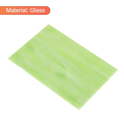 MECCANIXITY Stained Glass Sheet Mosaic Tile 7.9 Inch x 5.9 Inch Light Green Stained Glass Sheets for Crafts DIY, Art Project - color: Light Green