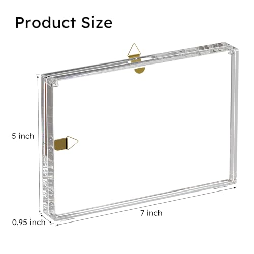 AITEE 5x7 Acrylic Picture Frames 3 Pack 20% Thicker Block, Clear Picture Frames Freestanding Double Sided Magnetic Acrylic Lucite Frameless Transparent Square Photo Frame Gift for Wall and Desktop Display - size: 5X7