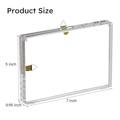 AITEE 5x7 Acrylic Picture Frames 3 Pack 20% Thicker Block, Clear Picture Frames Freestanding Double Sided Magnetic Acrylic Lucite Frameless Transparent Square Photo Frame Gift for Wall and Desktop Display - size: 5X7