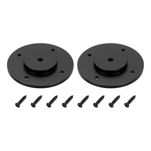 PATIKIL 1/4" Thread Tripod Adapter Holder 40mm Dia, 2Pcs Aluminum Alloy Flange Wall Mount Tripod Mount Plate with Self-Tapping Screw for Magic Arm Monitor Light Flash DSLR Camera