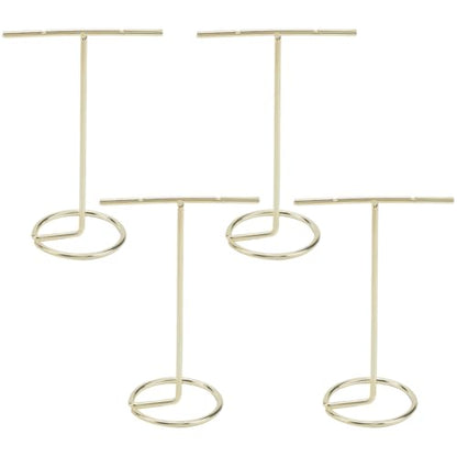 SUNNYCLUE 4Pcs T Shaped Jewelry Stand Necklace Stand Holder Earring Display Organizer Light Gold Jewelry Towers Bangles Rings Earrings Watch Hanging Organizers for Selling Home Storage Show Photo