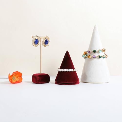 Velvet Earring T Bar Stand Jewelry Display, Earring Display Holder for Selling, Jewelry Storage Organizer【Red】 - color: Red