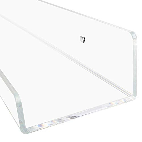 Weiai Clear Acrylic Shelf 15" Invisible Floating Wall Ledge Bookshelf, Kids Book Display Shelves Wall Mounted (15 Inch 3Pack) - size: 15 Inch 3Pack